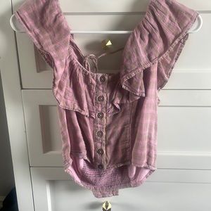 Free people backless ruffle top!!